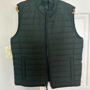 J. Crew Quilted Puffer Vest in Deep Forest Green